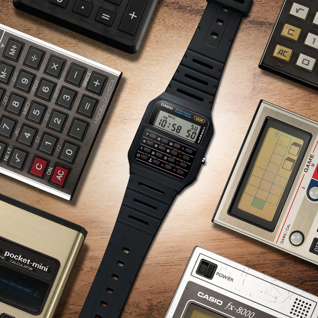 Casio Iconic Retro Digital Calculator Unisex Watch, CA53 Series