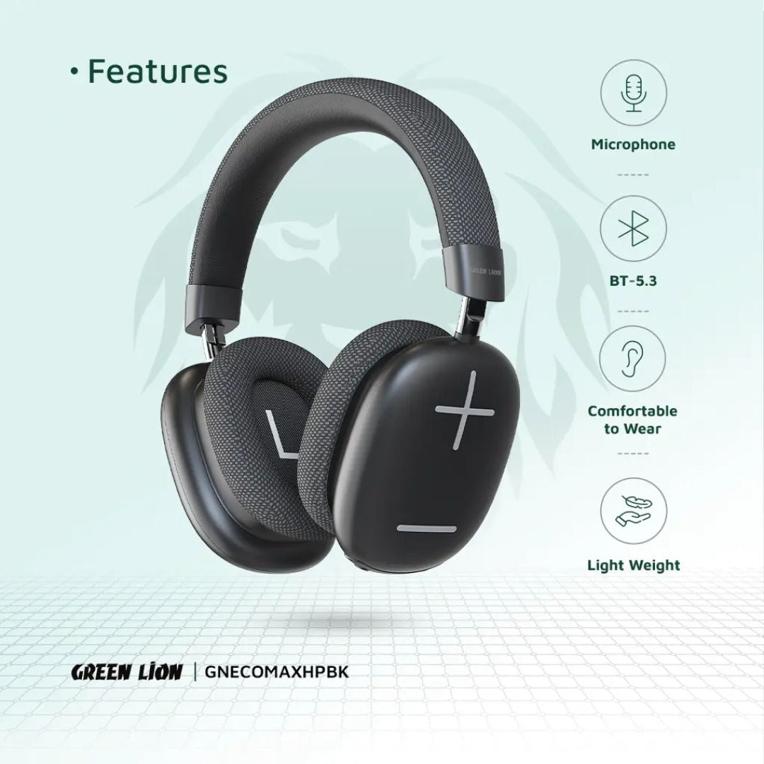 Green Lion Echo Max Bluetooth Over-Ear Headphone, 48Hr Playtime