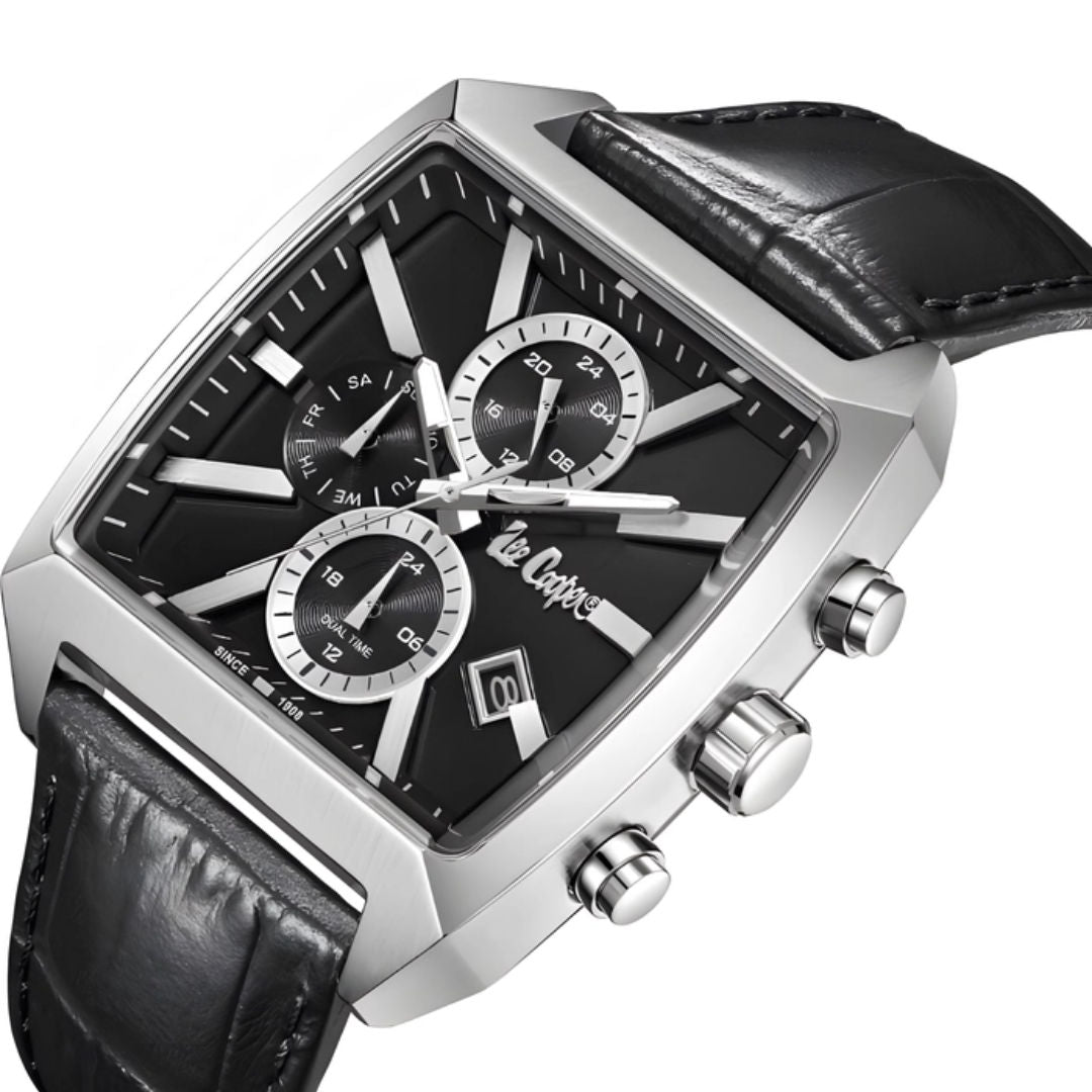 Lee Cooper Men's MultiFunction Black Dial Watch, LC08180.351