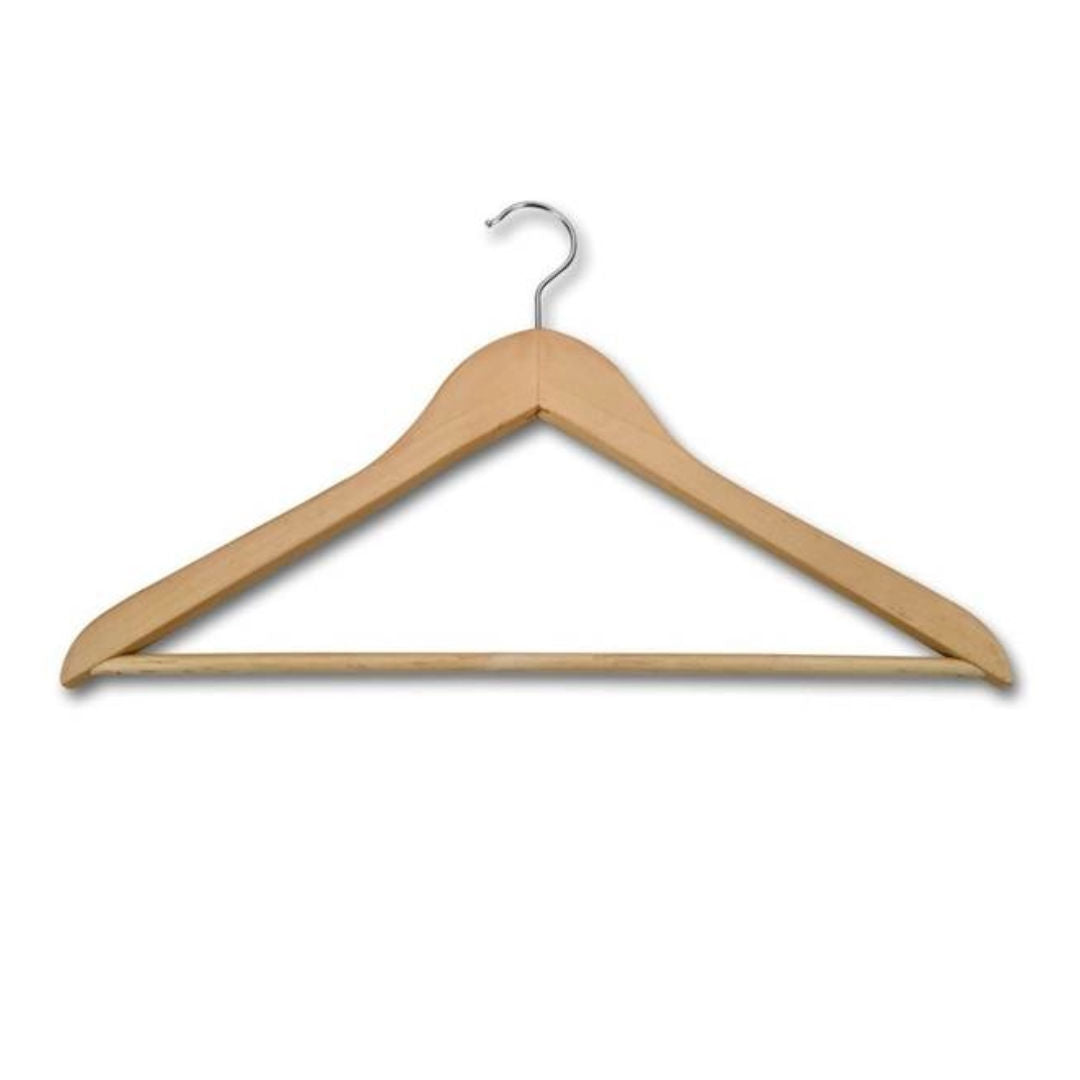 Metaltex Wooden Shaped Hanger With Bar, 44cm