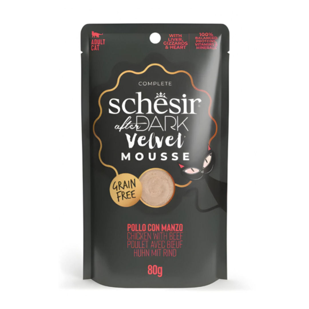 Schesir After Dark Velvet Mousse Chicken Wet Cat Food, Grain Free, 80gm
