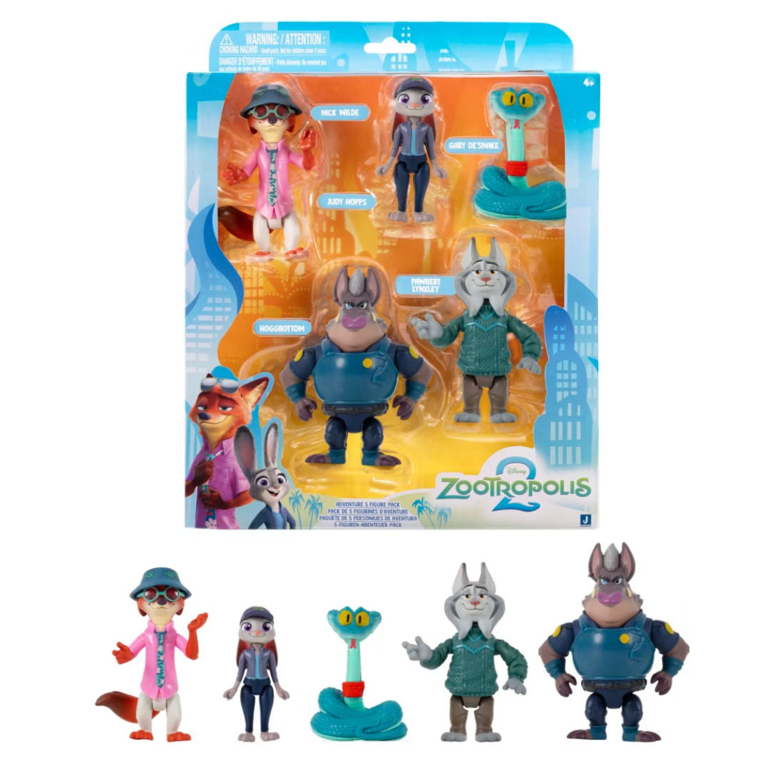 Disney Zootropolis 2 Adventure Figures Set, Pack of 5