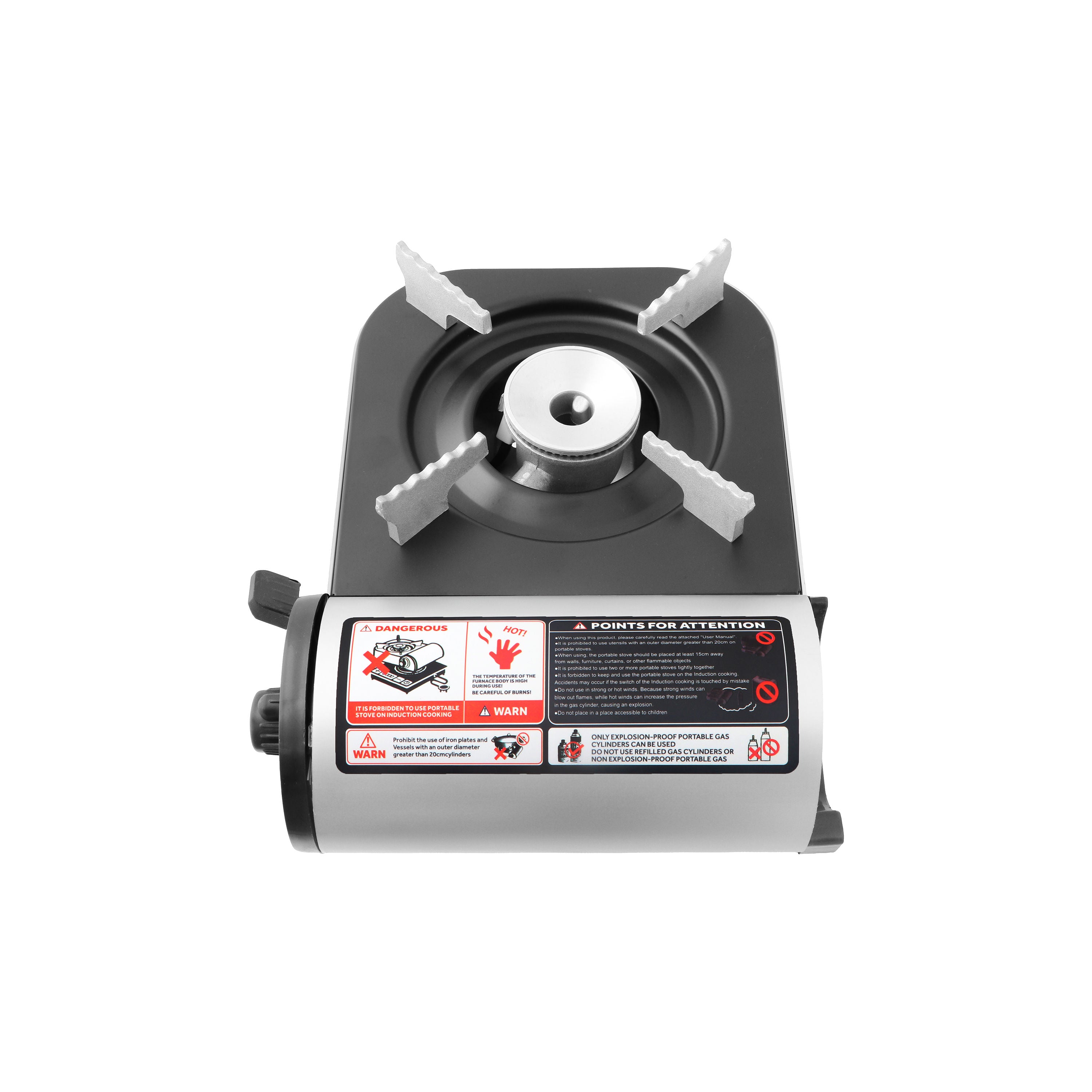 Mini Portable Single-Burner Butane Gas Stove with Hard Carrying Case, 2.1kW Camping & Outdoor Cooker