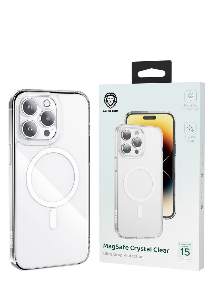 Green Lion Magsafe Crystal Clear Case for iPhone 15 Pro / Pro Max - Clear