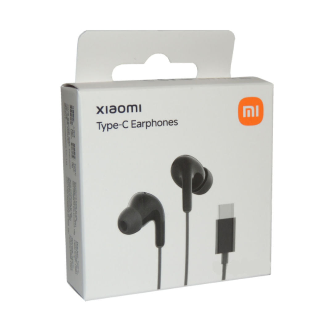 سماعات أذن سلكية من Xiaomi من النوع C مزودة بميكروفون عالي الدقة ومحرك صوت مقاس 12.4 مم، باللون الأسود