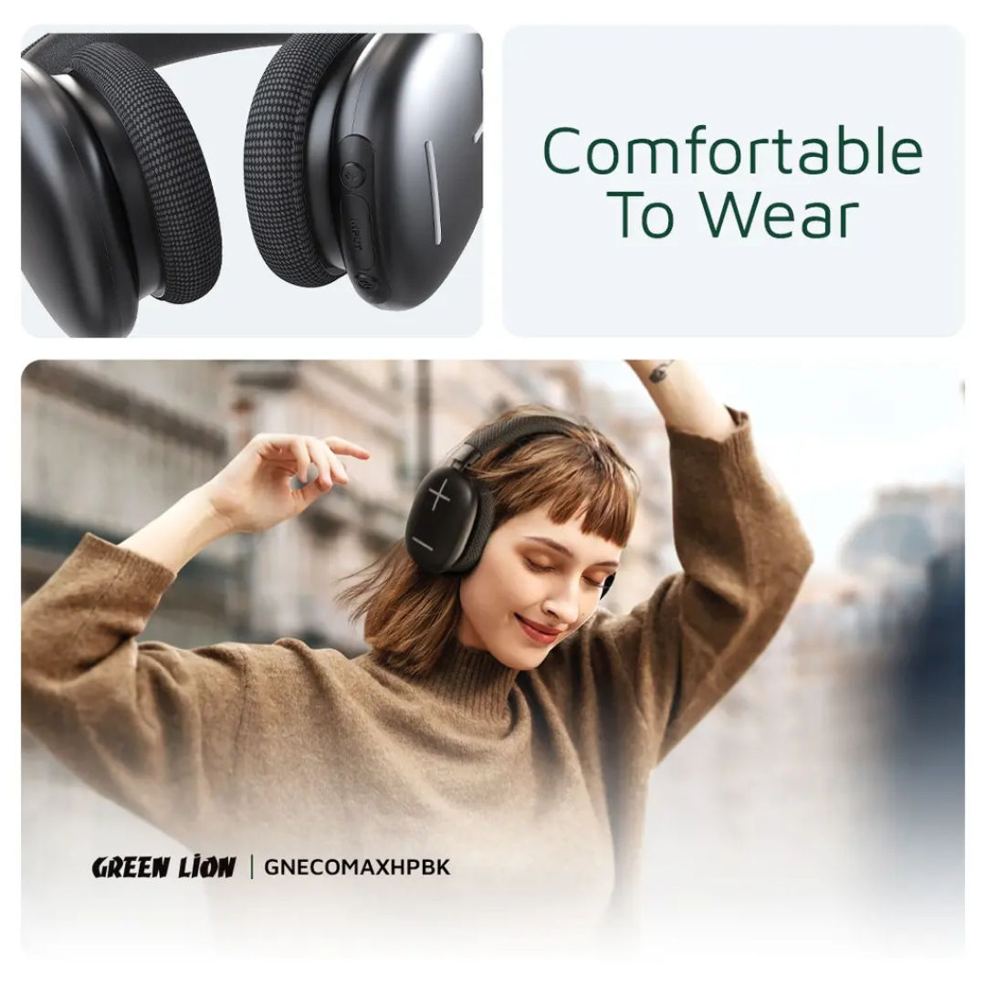 Green Lion Echo Max Bluetooth Over-Ear Headphone, 48Hr Playtime