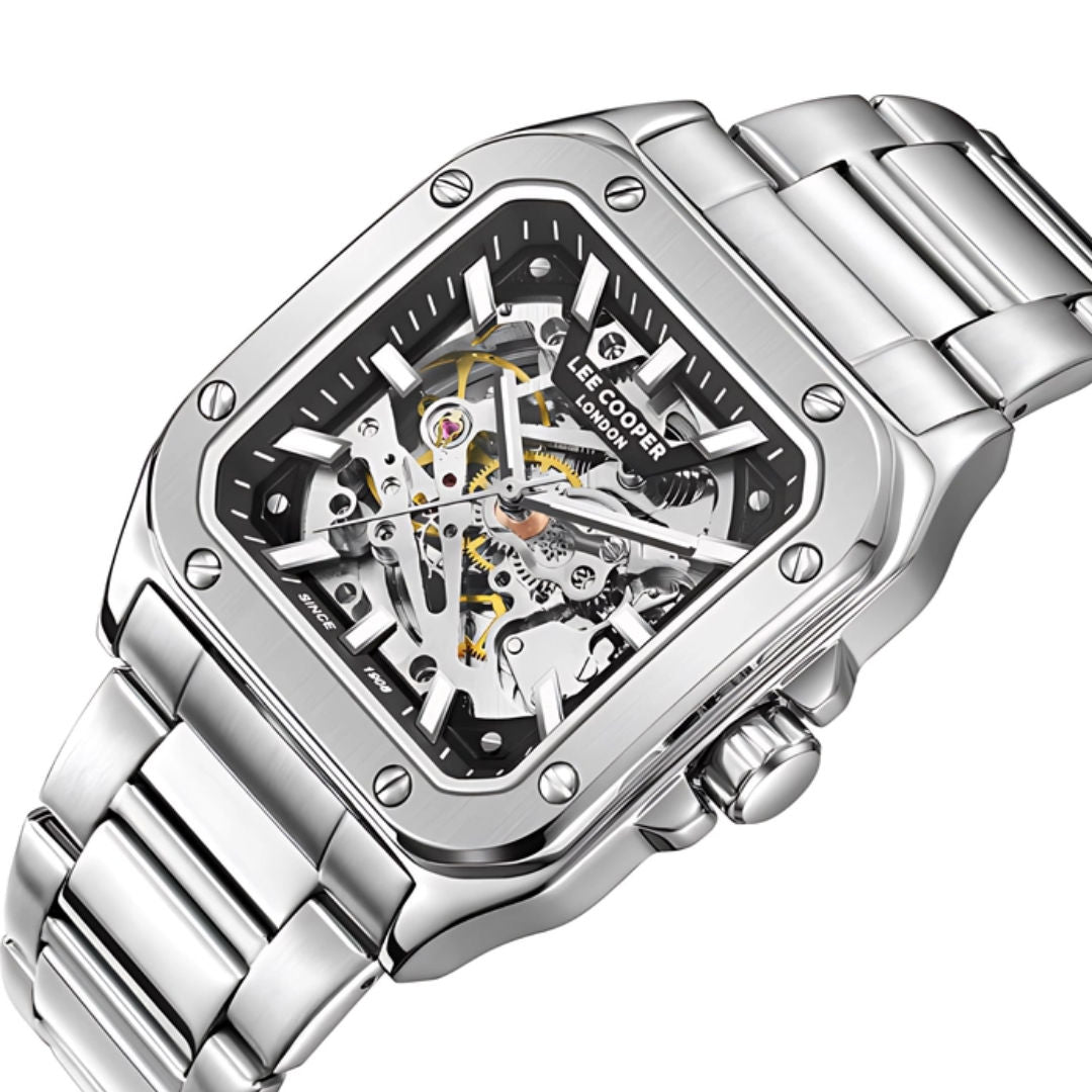 Lee Cooper Men's Automatic Black Dial Watch, LC08198.350