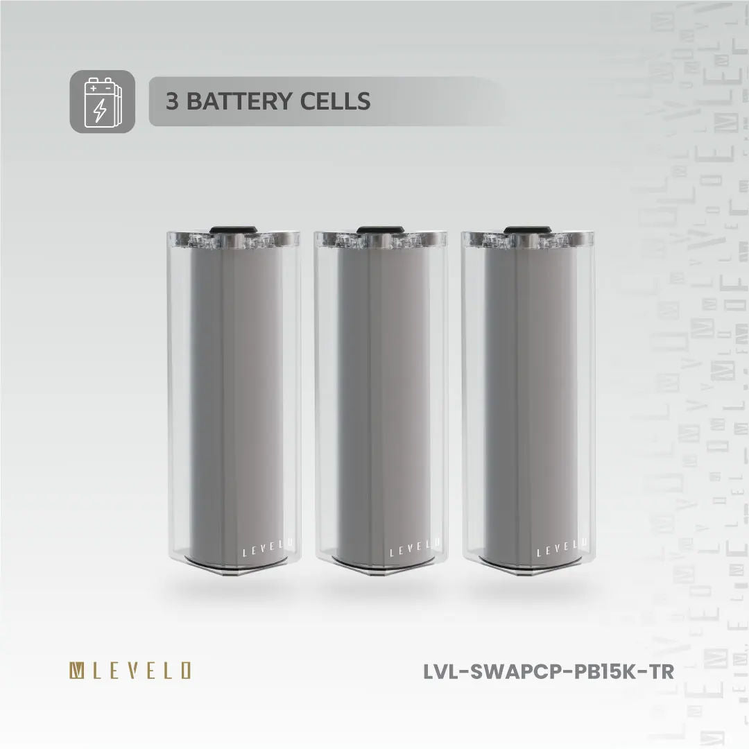 Levelo SwapCell PRO 15000mAh Powerbank With Accessories, Transparent