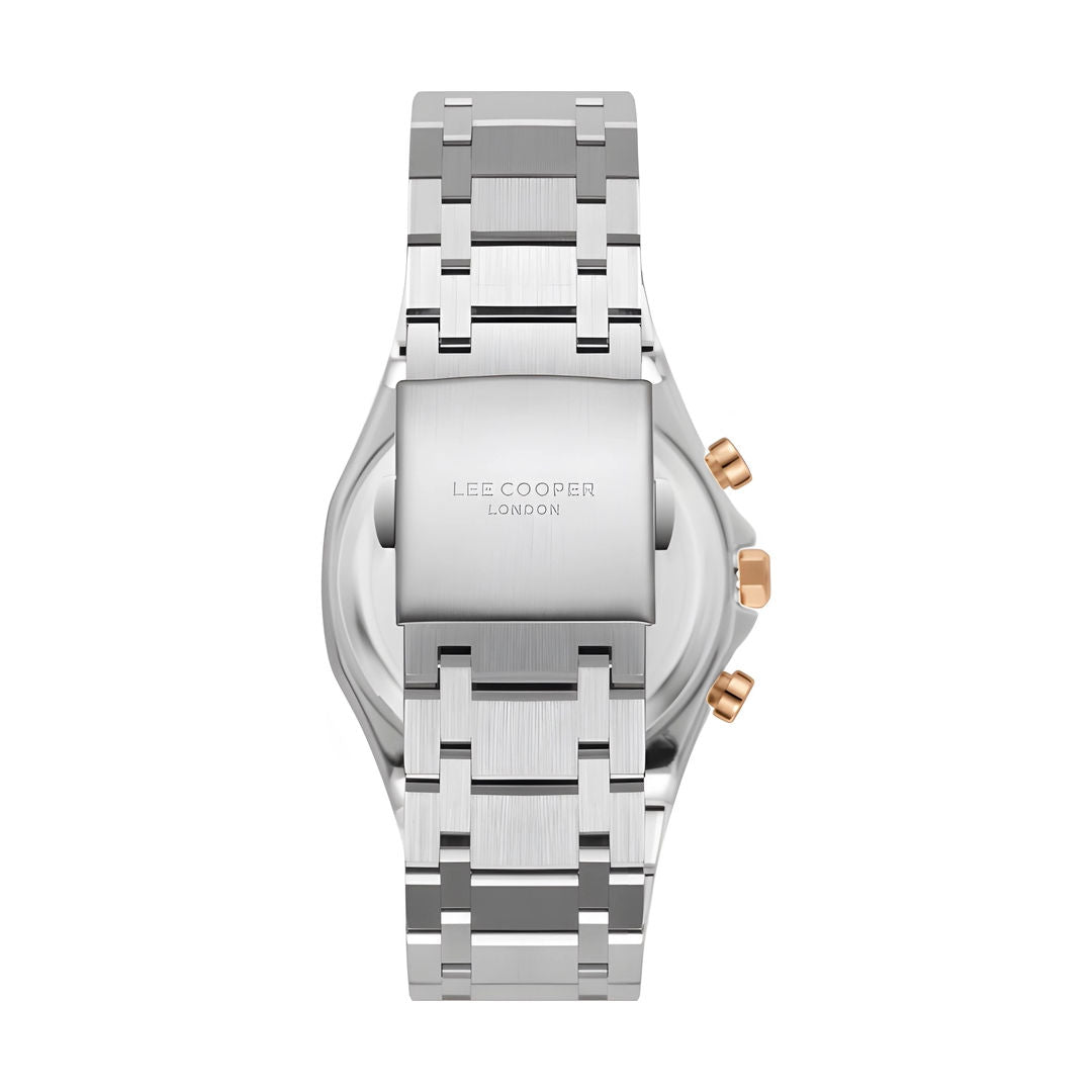 Lee Cooper Men's MultiFunction Silver Metal Band Watch, LC08171 Series