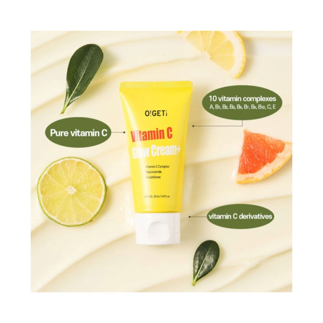 O!GETi VitaminC Glow Cream Plus, Brightening Hydration Moisturizer, 50ml