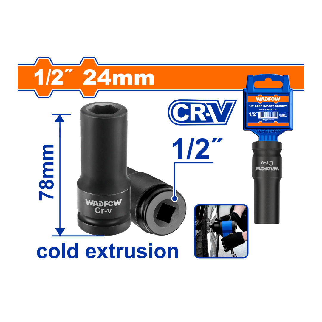 WADFOW 1/2" Deep Impact Socket