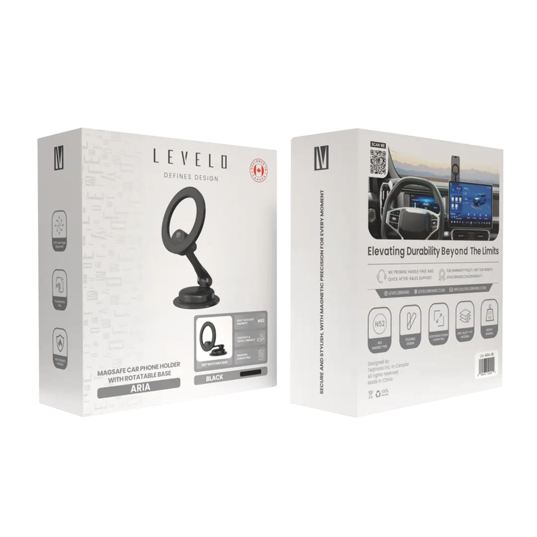 Levelo Aria MagSafe Car Phone Holder With Rotatable Base