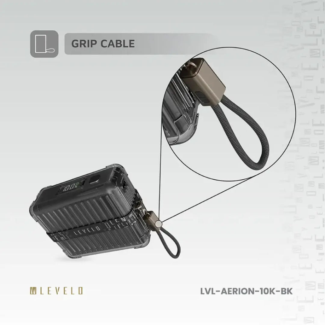 Levelo Aerion Portable 10000mAh Power Bank, LED Display