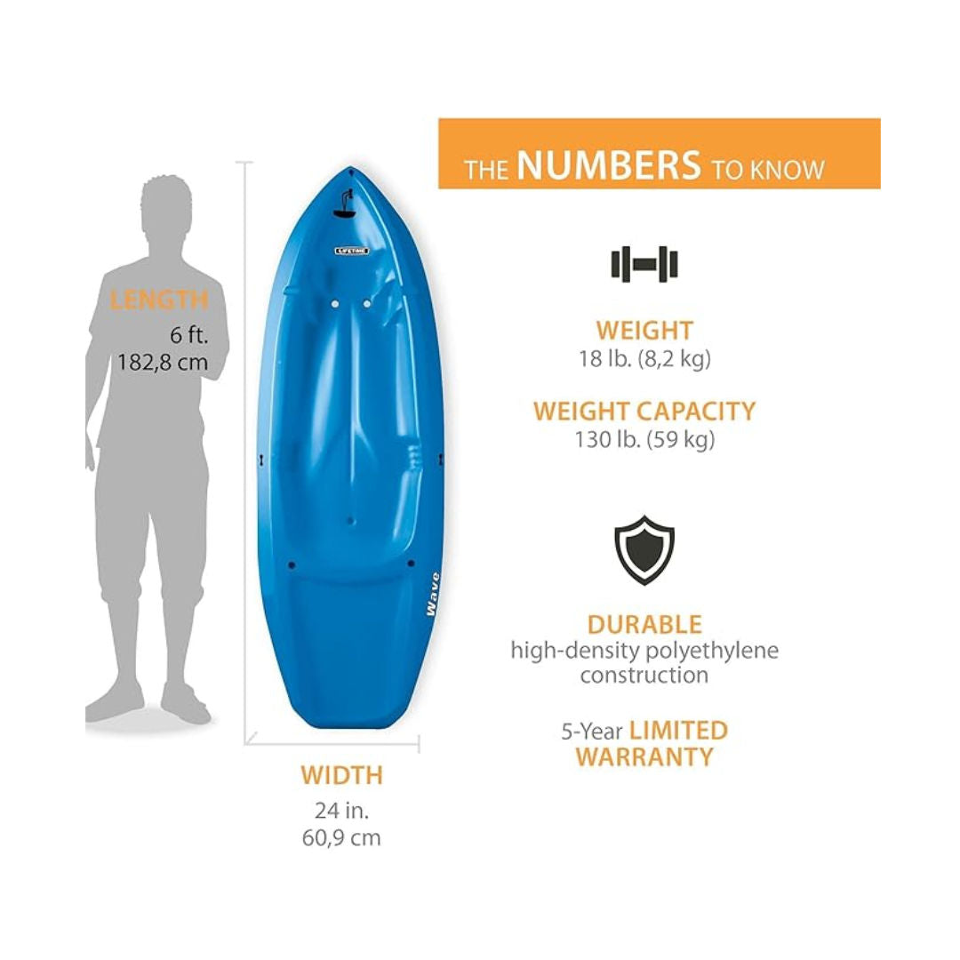 Lifetime 6 ft Youth Wave Kayak Blue , 183cm, 90825