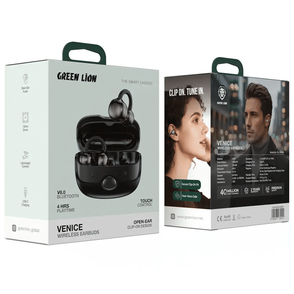 Green Lion Venice Wireless Earbuds - Black