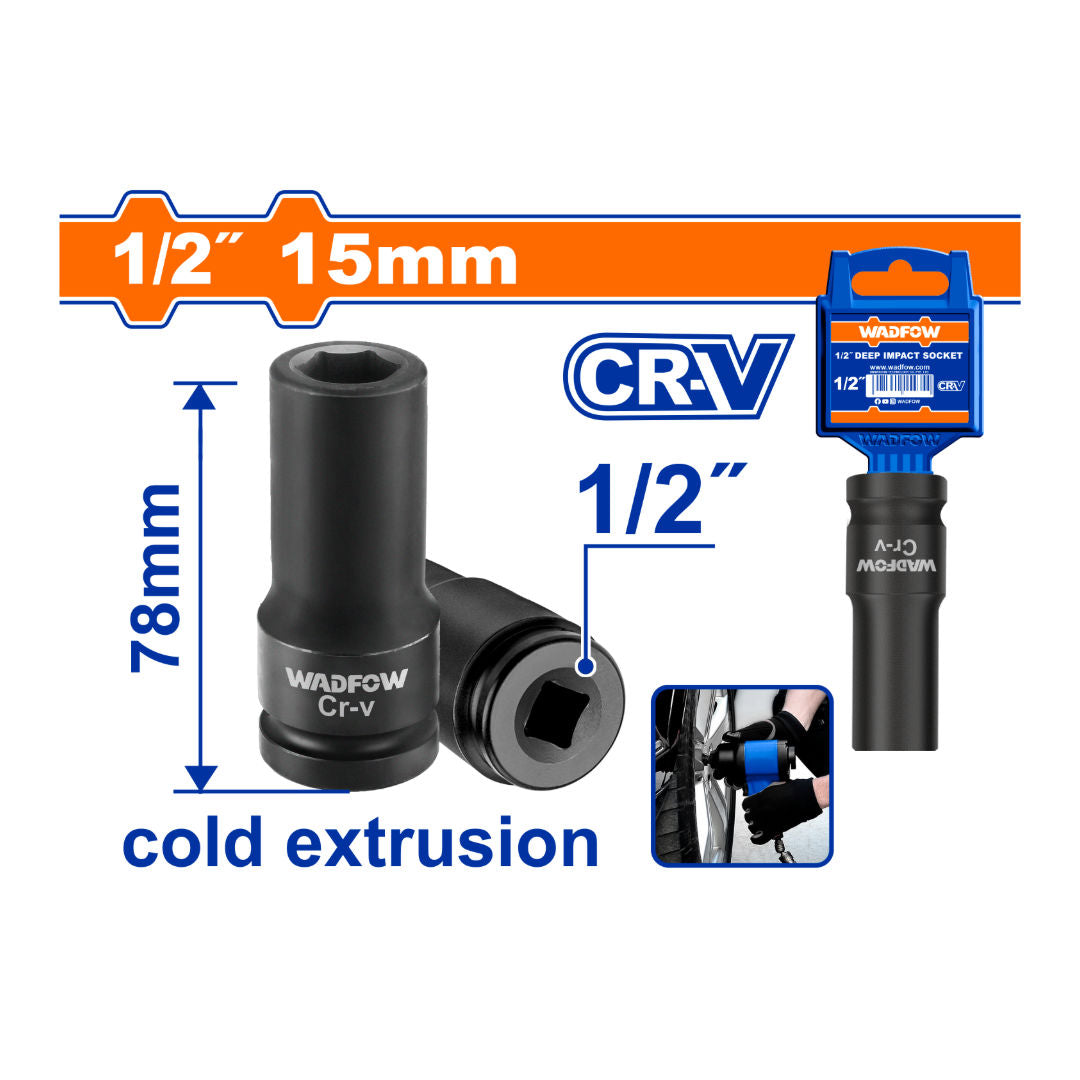 WADFOW 1/2" Deep Impact Socket