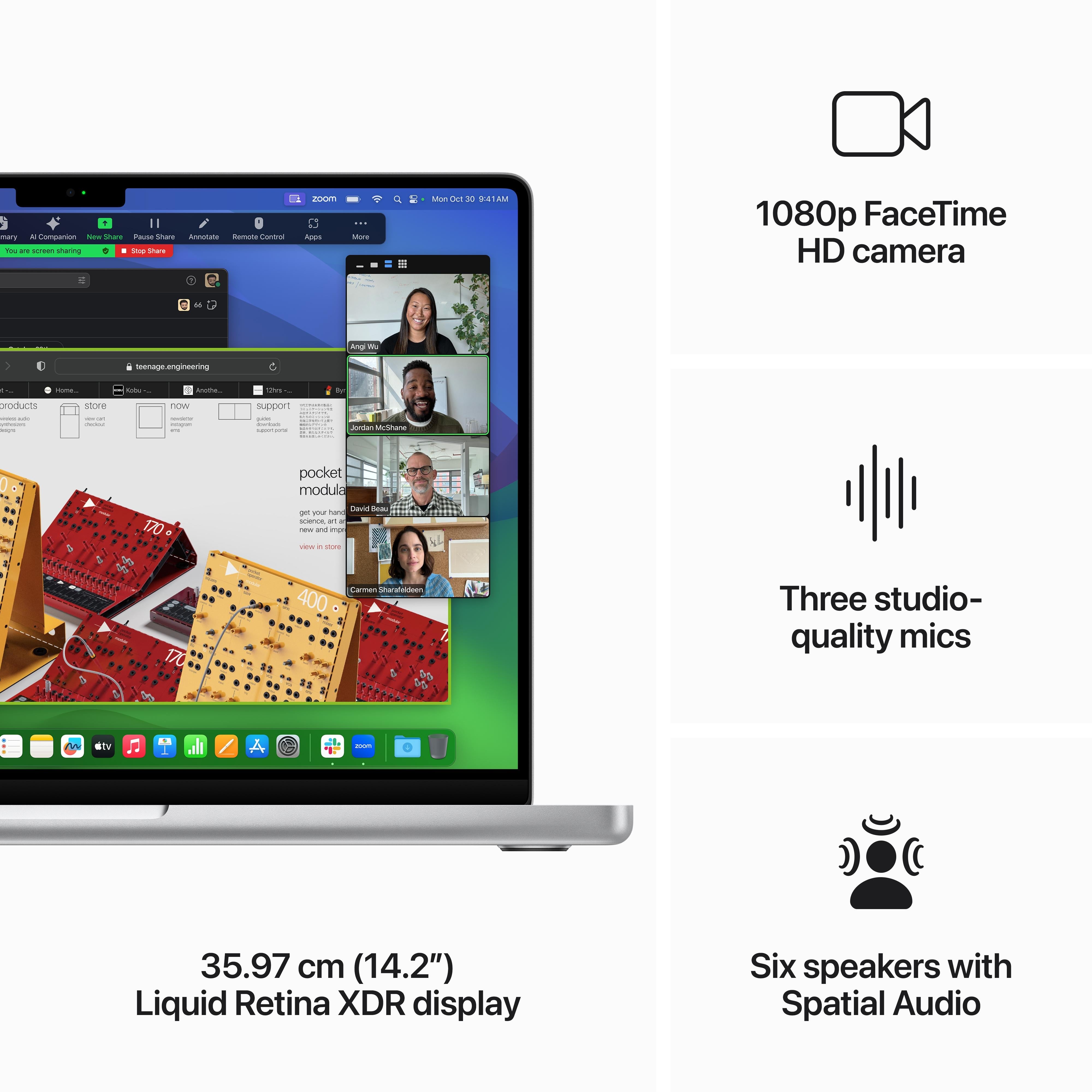 Apple MacBook Pro 14-inch M3 Chip Laptop, 8-Core CPU, 10-Core GPU, 512GB SSD, MR7J3HN/A, Silver, English Keyboard