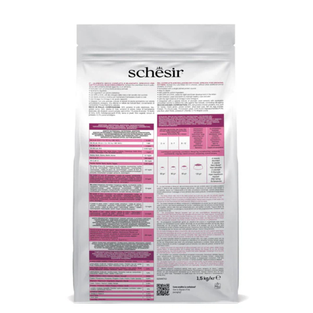Schesir Kitten Rich in Chicken Dry Cat Food, 1.5kg