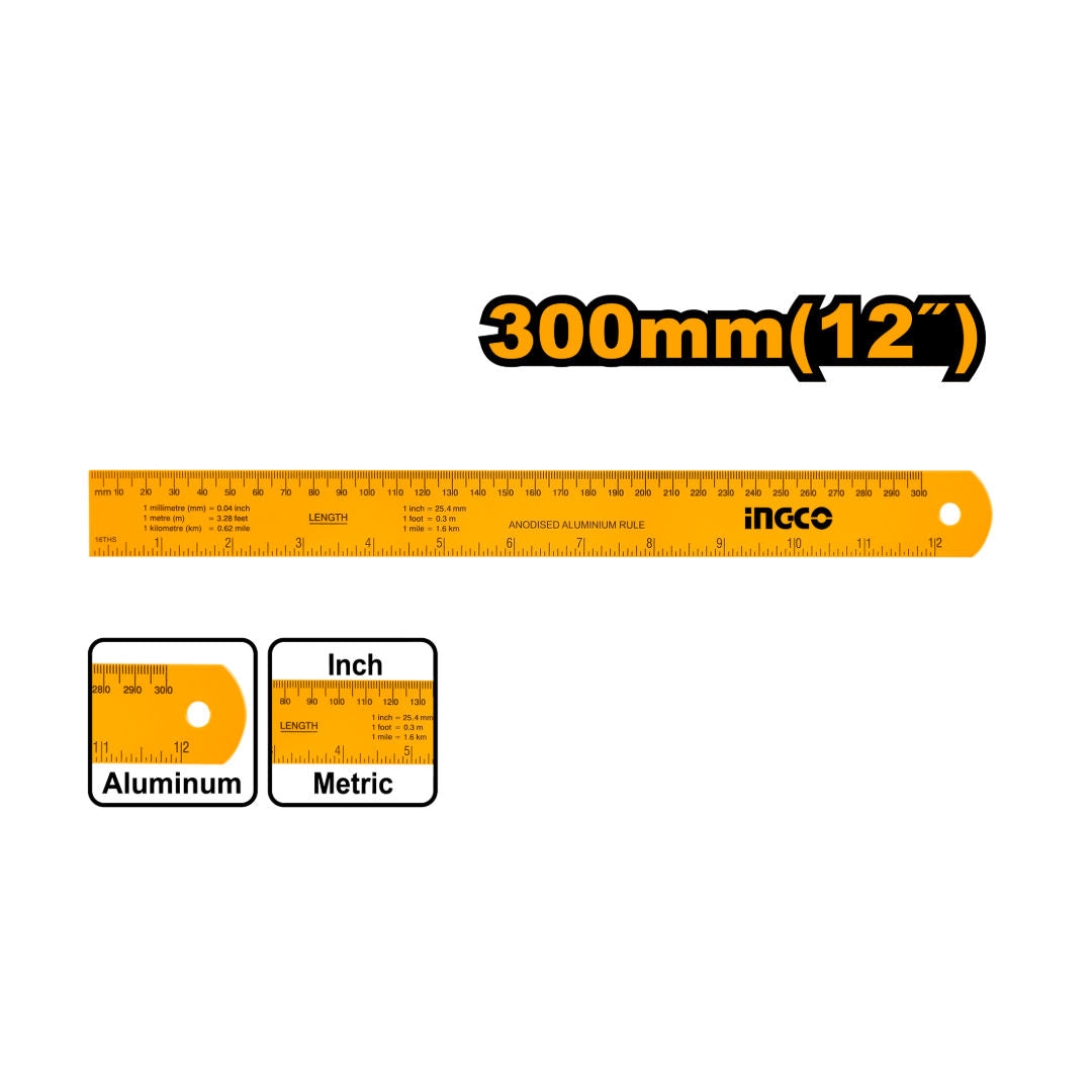 INGCO Ruler Anodized Aluminum, 0.7mm/m
