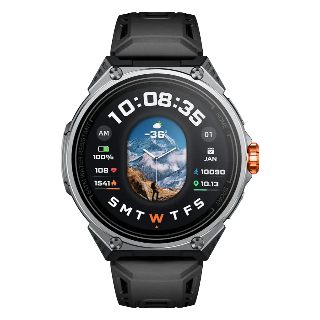 Powerology Alfa Urban Sports GPS Smart Watch, Black