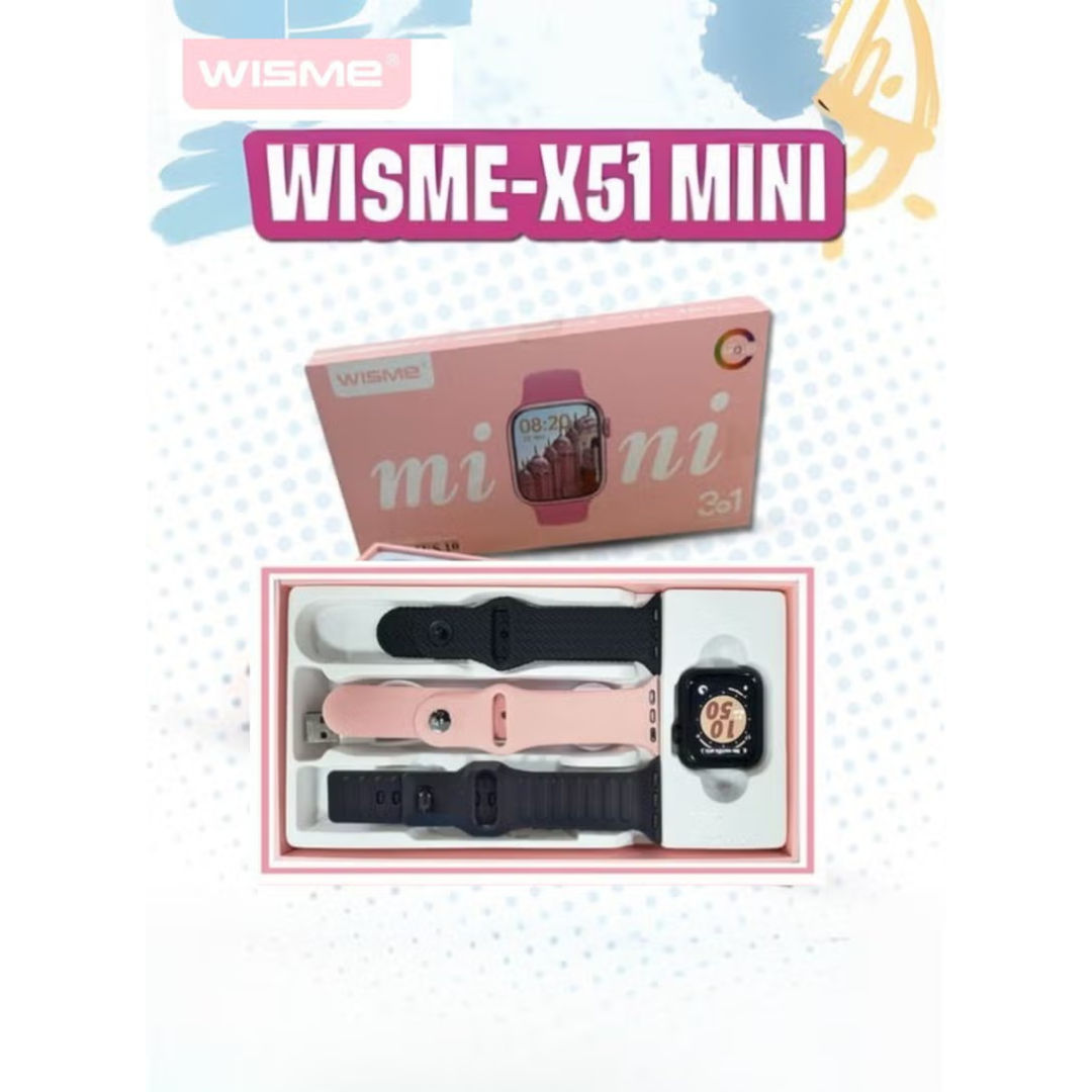 WISME X51Mini Smart Watch With 3 Bands