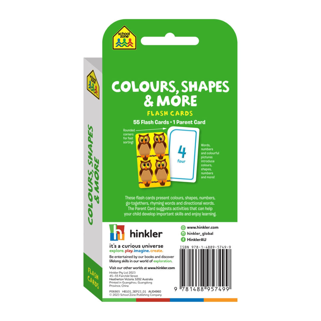 School Zone Colours, Shapes & More Flash Cards