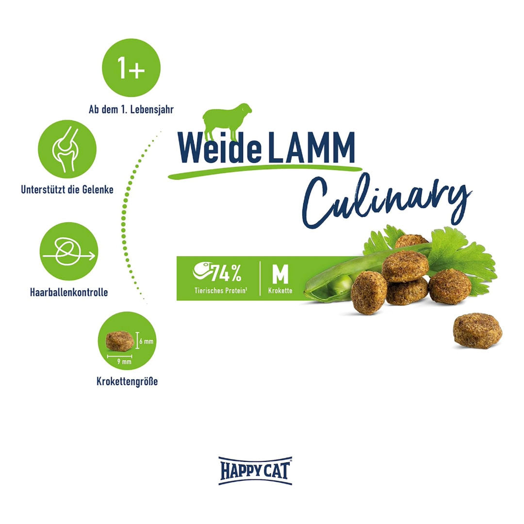 Happy Cat Culinary Adult Weide-Lamm Lamb Dry Cat Food For Cats, 1+ Year Old
