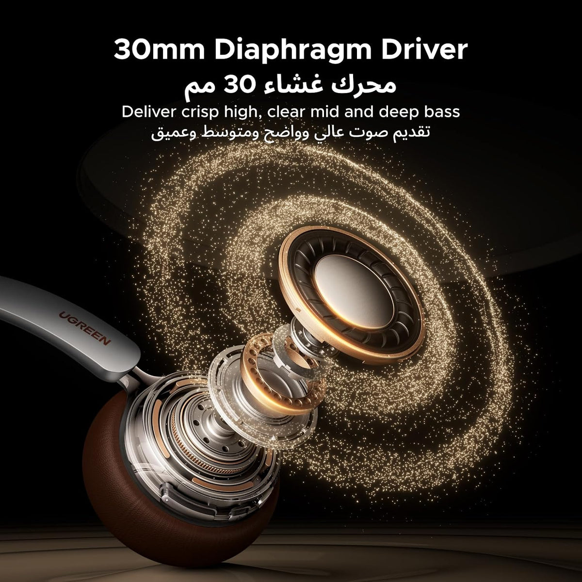 UGreen Studio Plus Active Noise Cancelling Headphones, Retro Limited Edition, Silver Brown, ANC