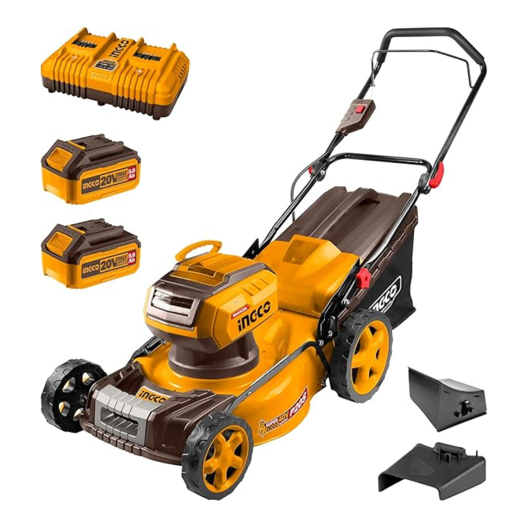 INGCO Lawn Mower Cordless 40 V, 460 mm Cutting Width, 60 L Bag, Brushless Motor
