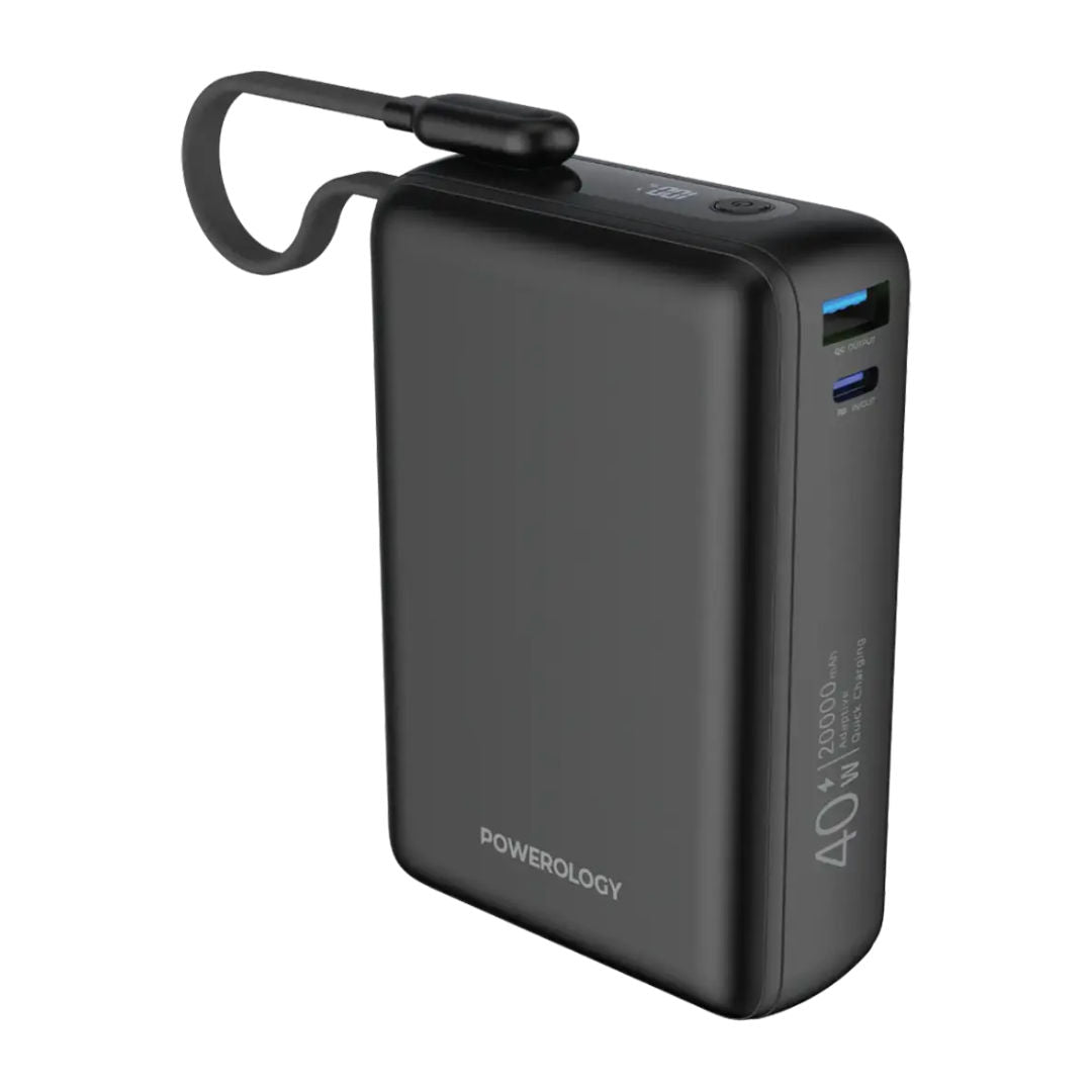 Powerology Montreal 20000mAh Power Bank, Black