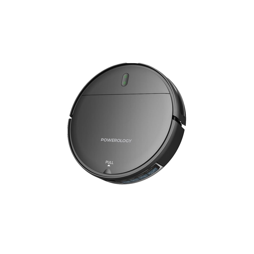 Powerology Smart Robovac Vacuum & Mop, Wi-Fi Control, Black