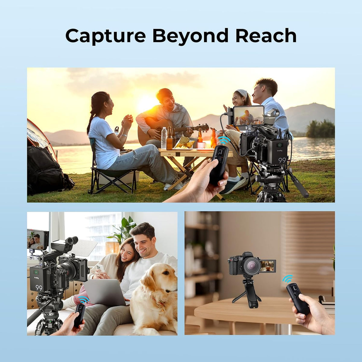 SmallRig SR-RG2 Wireless Remote Control Handgrip for Cameras and Smartphones, Bluetooth 5.0, 5207