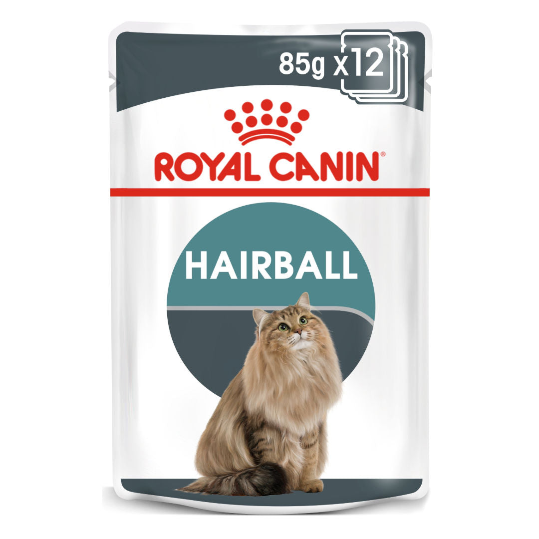 Royal Canin Feline Care Nutrition Hairball Gravy Wet Dog Food Pouches, 12x85gm
