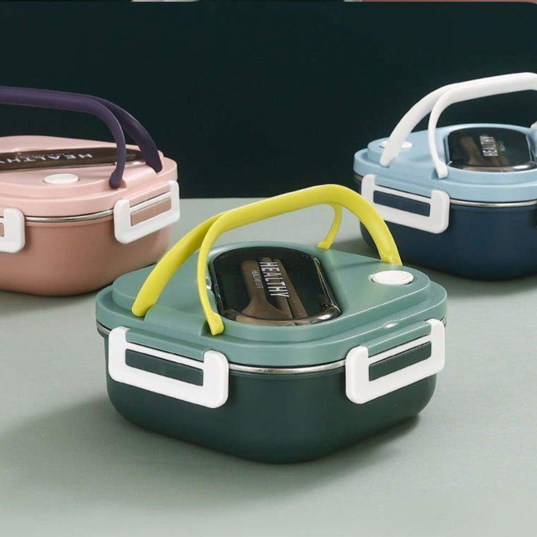 Lunch Box Stainless Steel with Cutlery