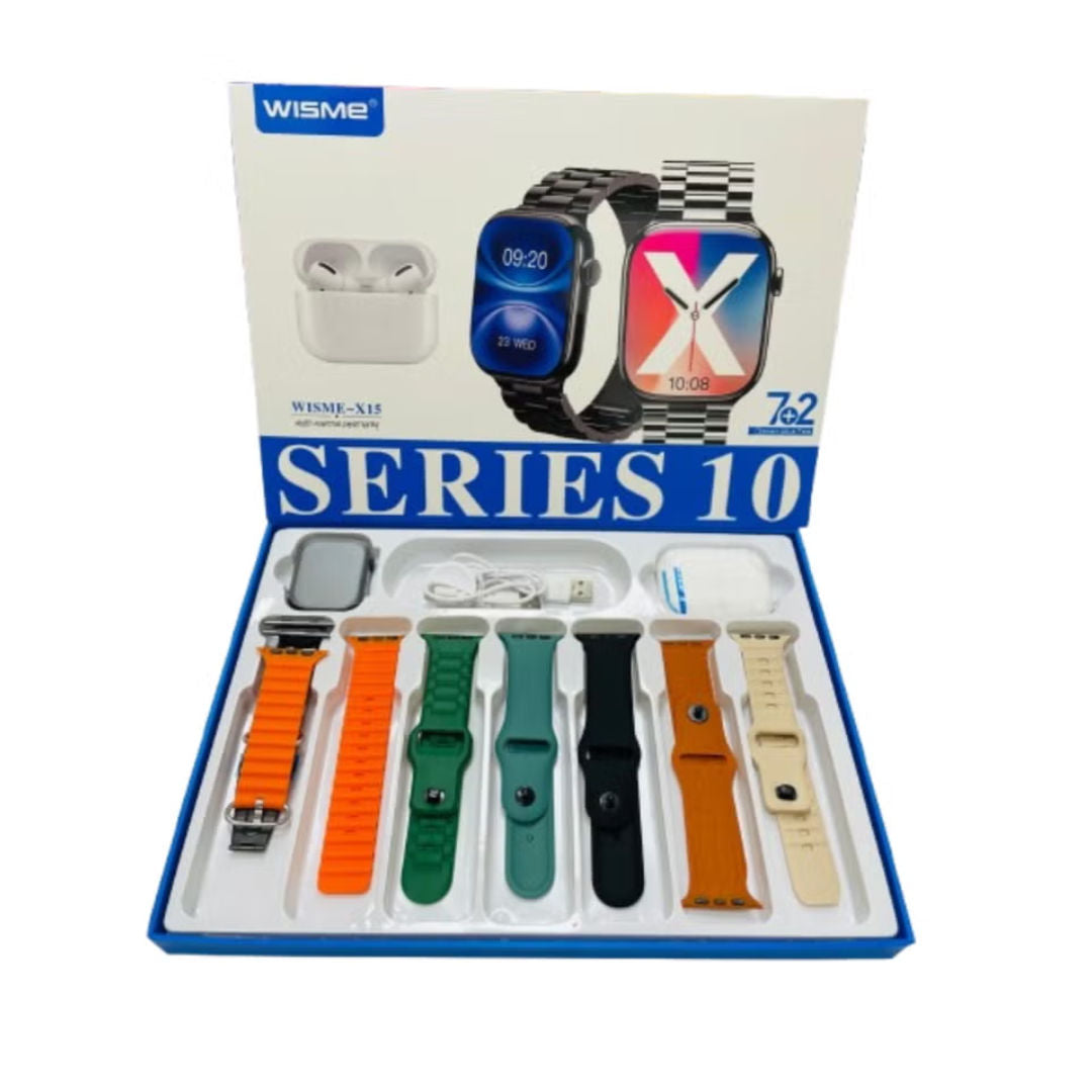 WISME X15 Smart Watch With 7 Bands and TWS Earpod