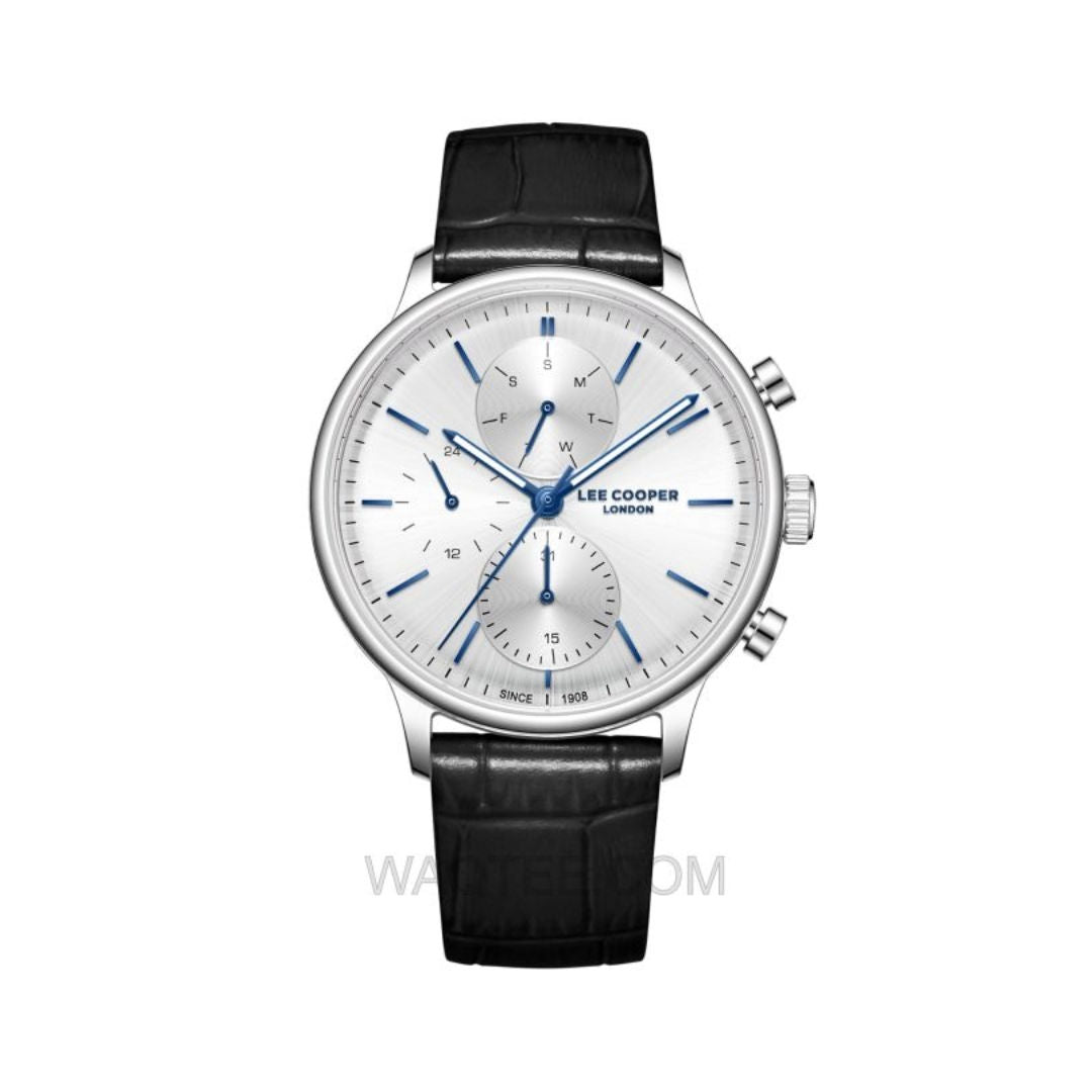 Lee Cooper Men's Multi Function Black Leather Watch, LC08333 Series