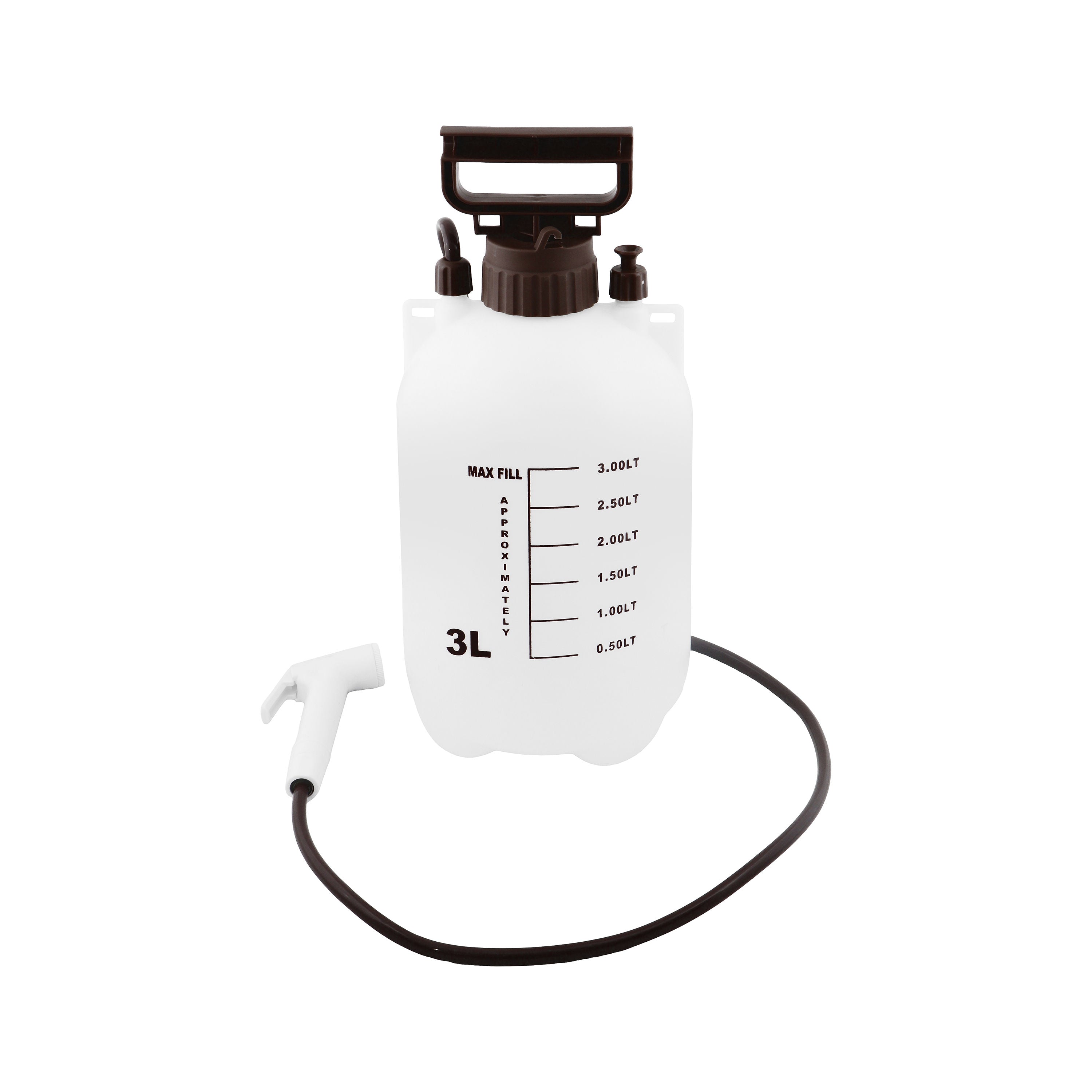 3L Portable Manual Pressure Water Sprayer & Handheld Bidet Pump, White