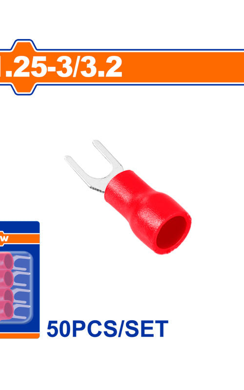 WADFOW Insulated Electrical Terminal Connector Sets, 50 Piece Wire Crimp Terminals, Color Coded, Blister Packed