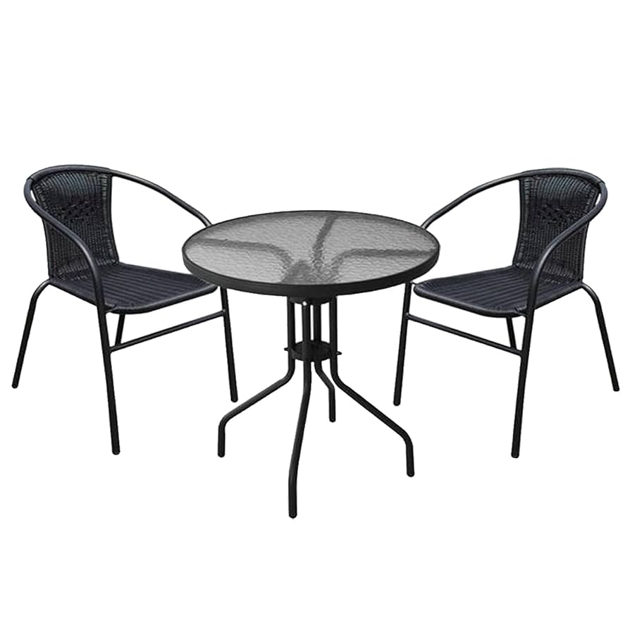 TNC Outdoor Furniture Set - 2 Arm Chairs & Coffee Table, TC‑22088