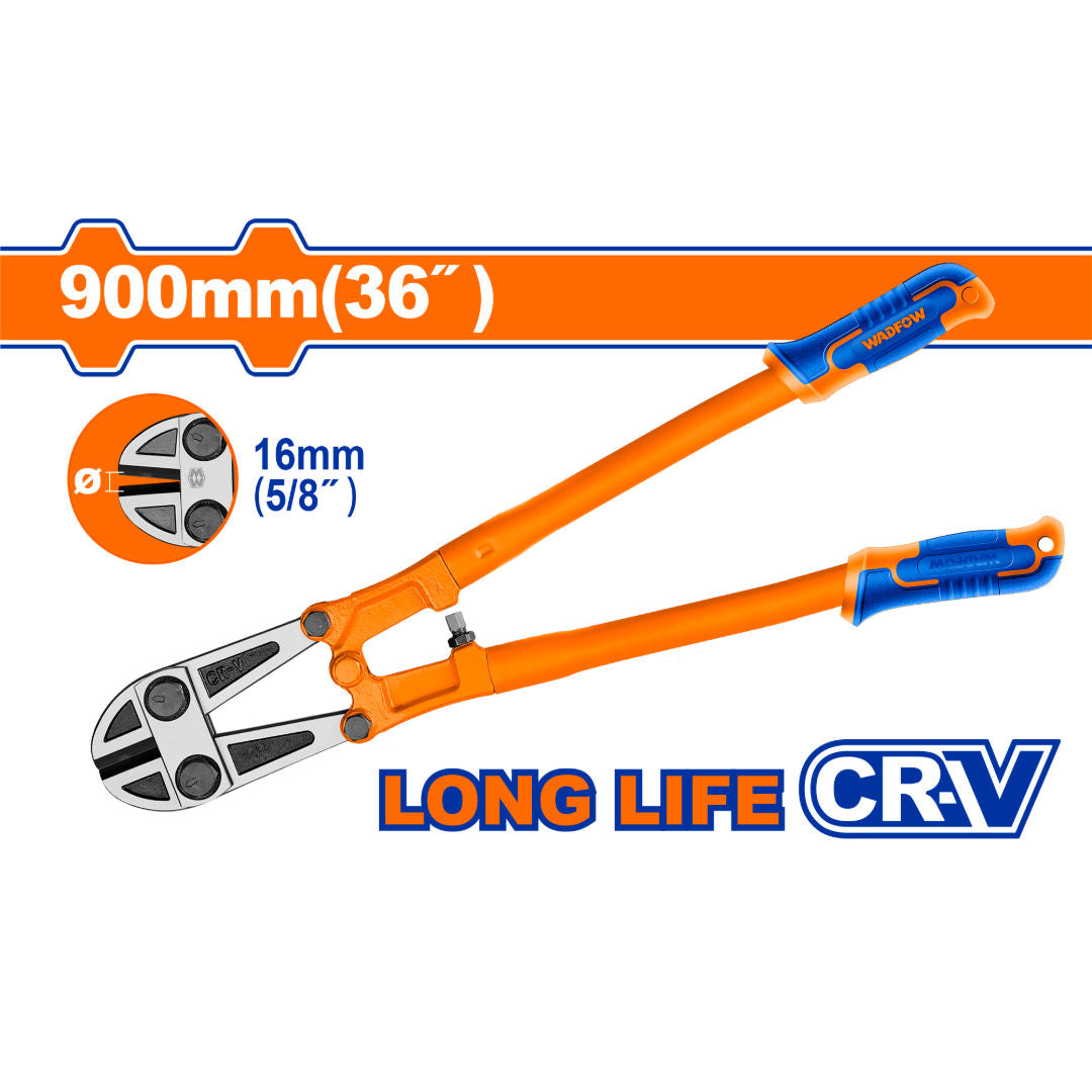 WADFOW Heavy-Duty Bolt Cutter, Drop-Forged Steel, Ergonomic Handle, High Cutting Capacity