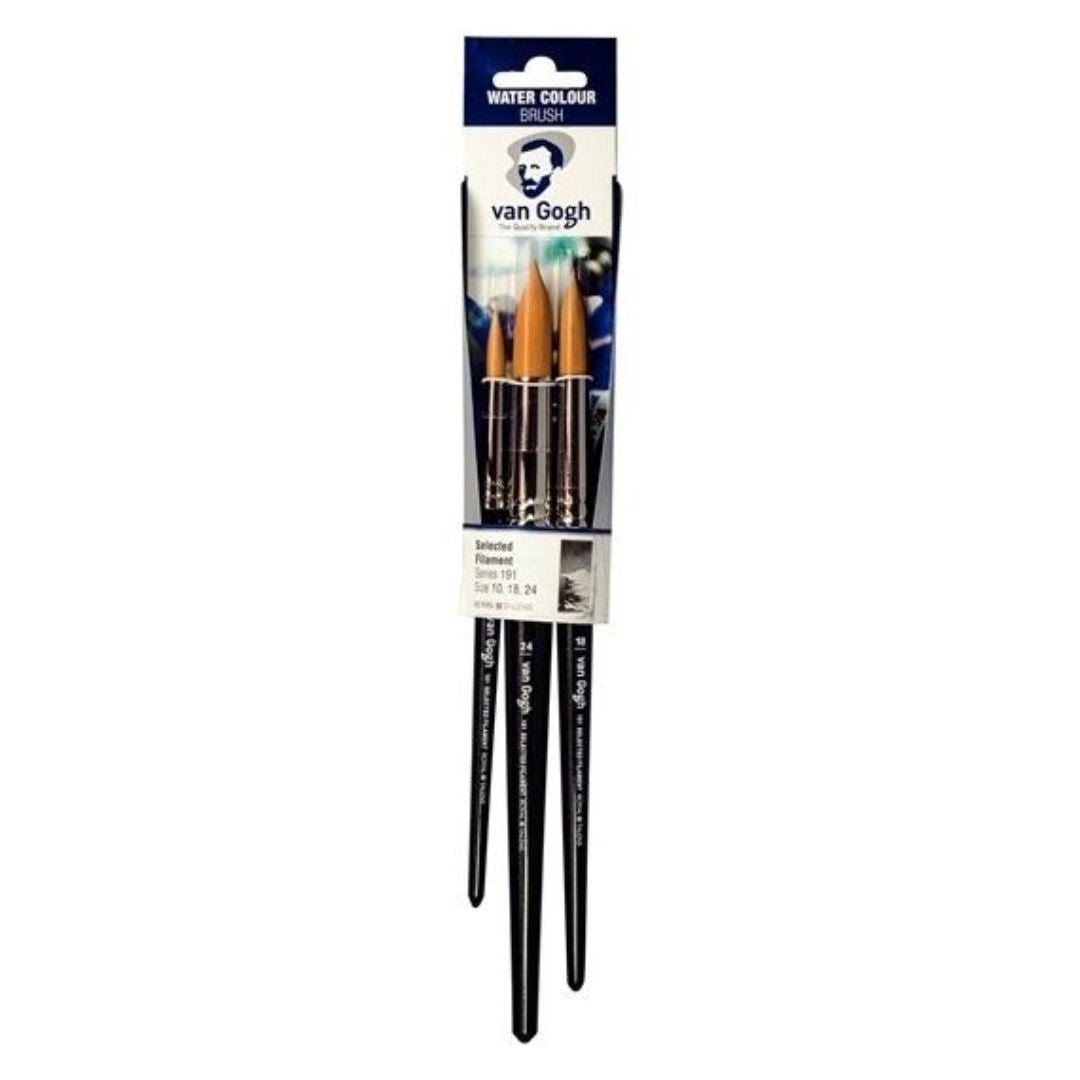 Van Gogh Round Watercolour Painting Brush, 3 Pieces