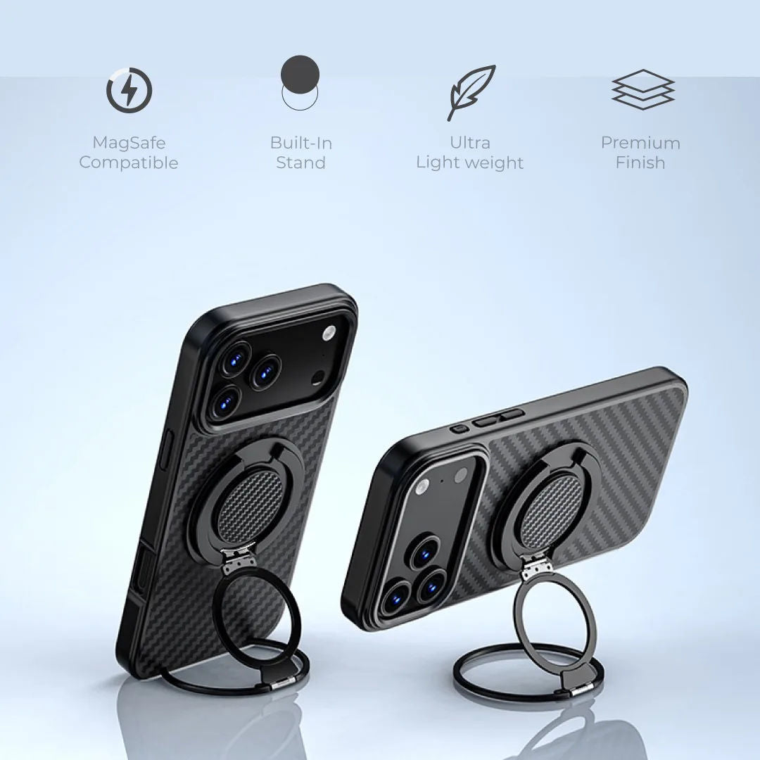 Blupebble HexGrip Premium Magnetic Phone Grip & Stand, Black