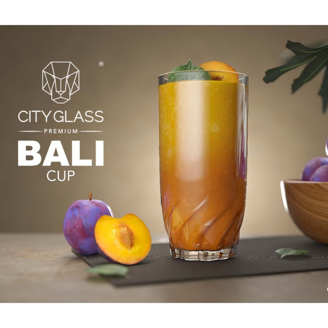 City Glass Bali 230ml Glass Set, 6 Pieces Gift Box