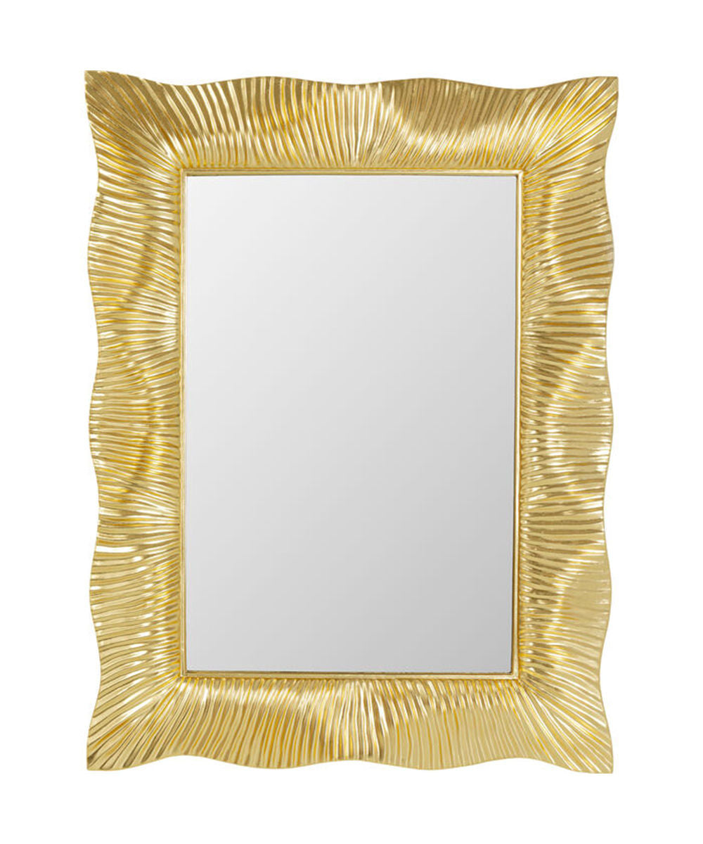 Wavy Wall Mirror, Brass Finish, 94x124cm