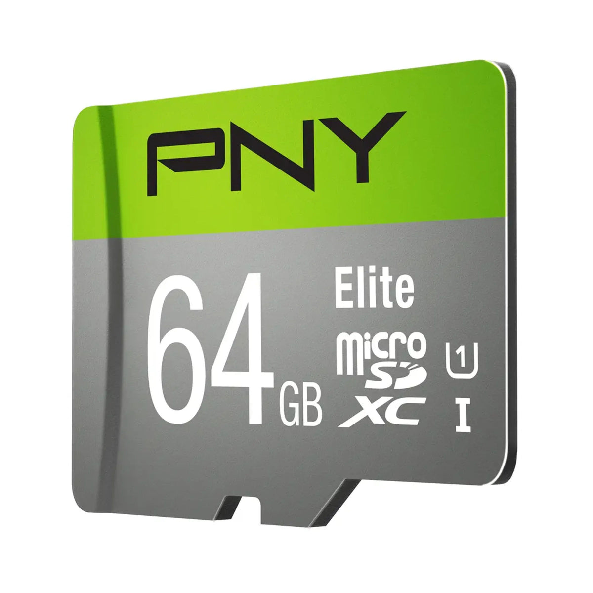 PNY Elite 64GB microSDXC UHS-I Memory Card with SD Adapter, Up to 100MB/s, Class 10, U1
