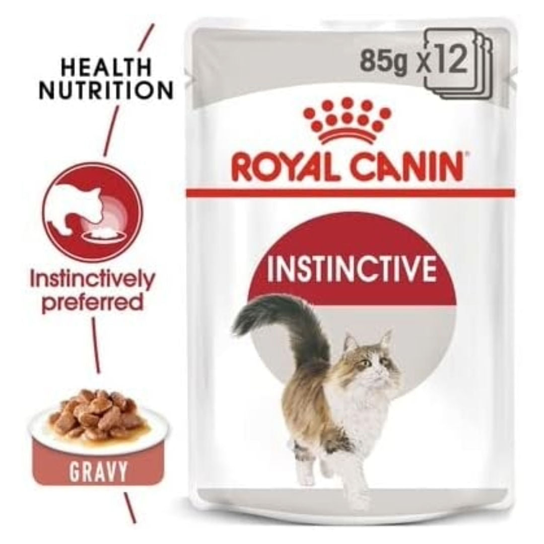 Royal Canin Feline Health Nutrition Instinctive Wet Cat Food, For Adult Cat, 12x85g Pouches