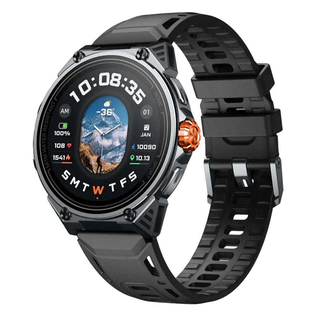 Powerology Alfa Urban Sports GPS Smart Watch, Black