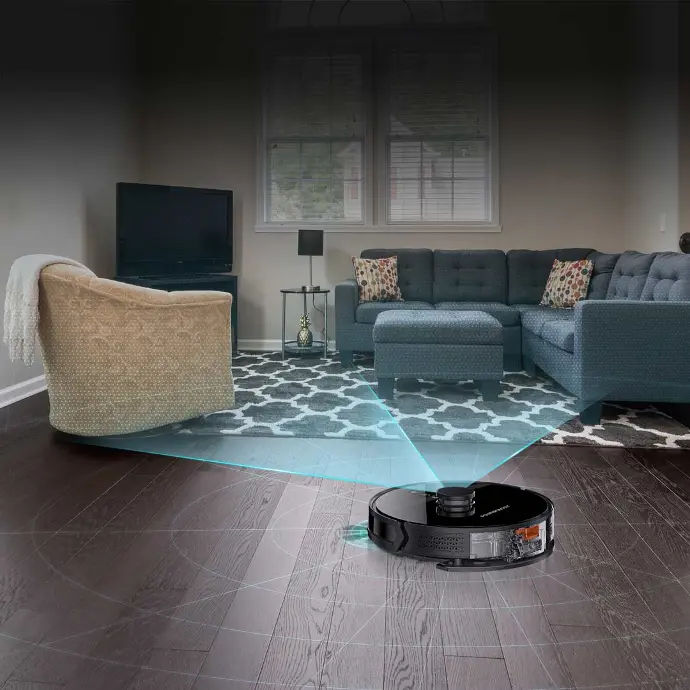 Powerology Smart Station Robot Vacuum & Mop, Black