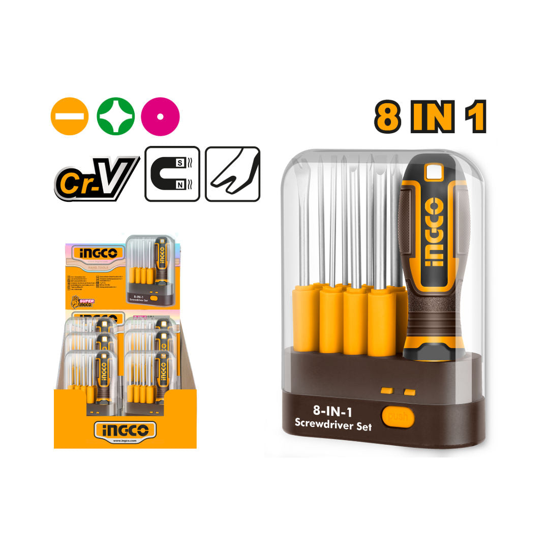 INGCO 9-Pieces Interchangeable Screwdriver Set