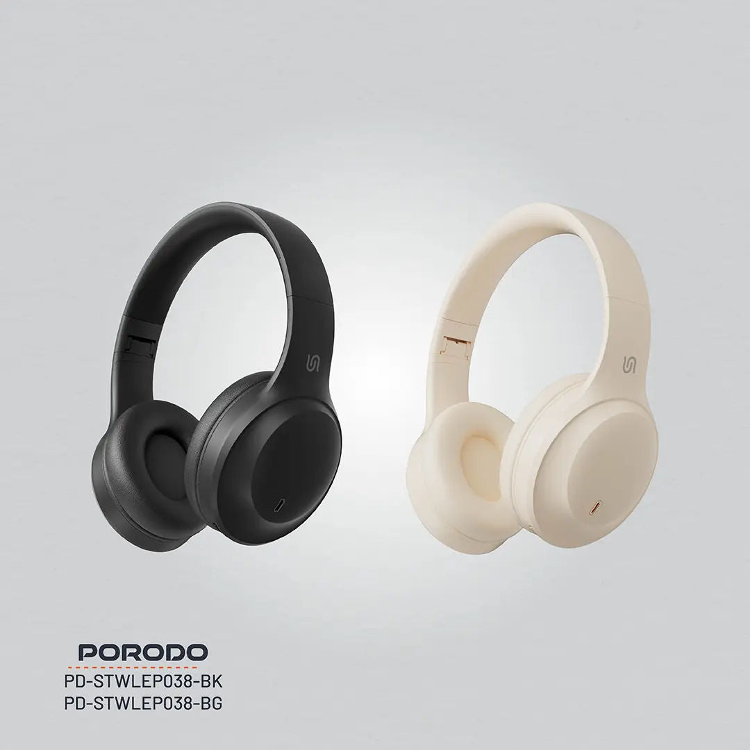 Porodo Soundtec Primo Wireless ENC Headphone , Black